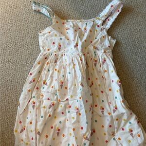 Mini Boden White Dress with Colorful Dots